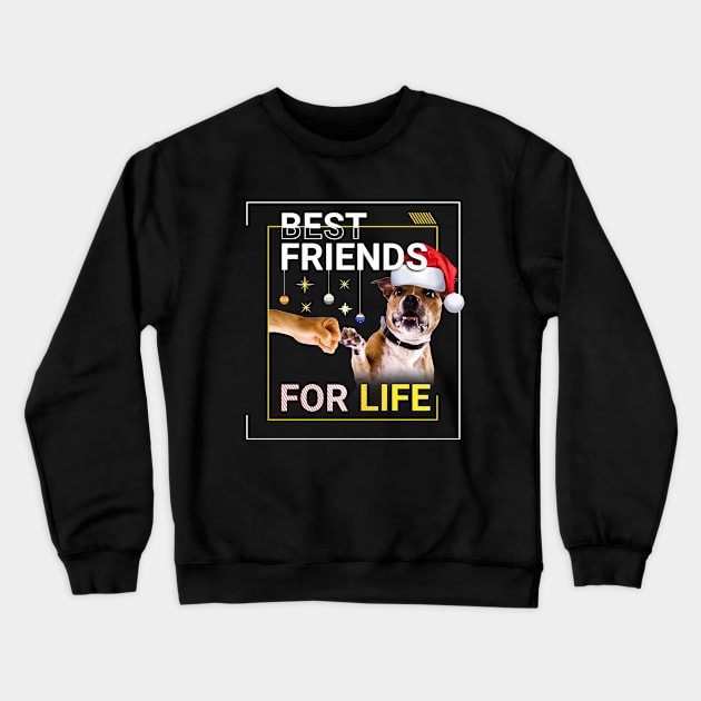 American Pitbull Dog Christmas Crewneck Sweatshirt by Xpert Apparel